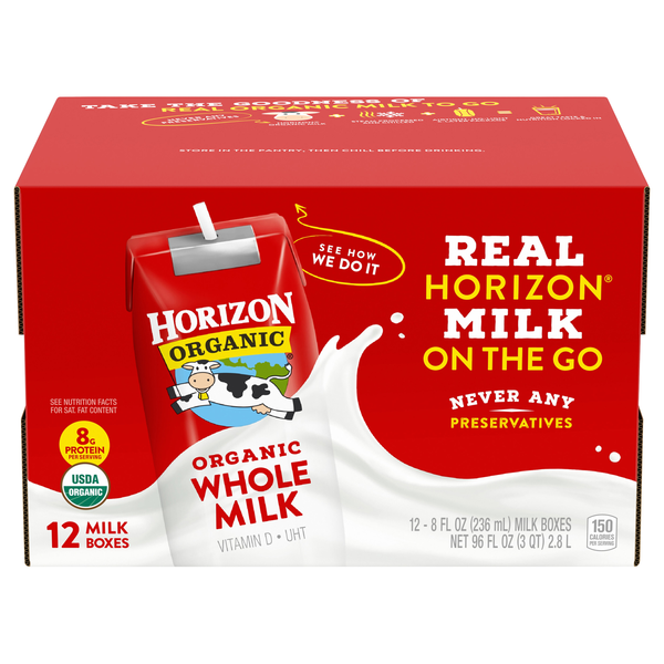 Horizon Organic Shelf-Stable Whole Milk - 12 pk