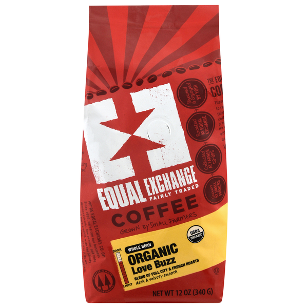 Equal Exchange Organic Love Buzz Medium-Dark Roast Whole Bean Coffee