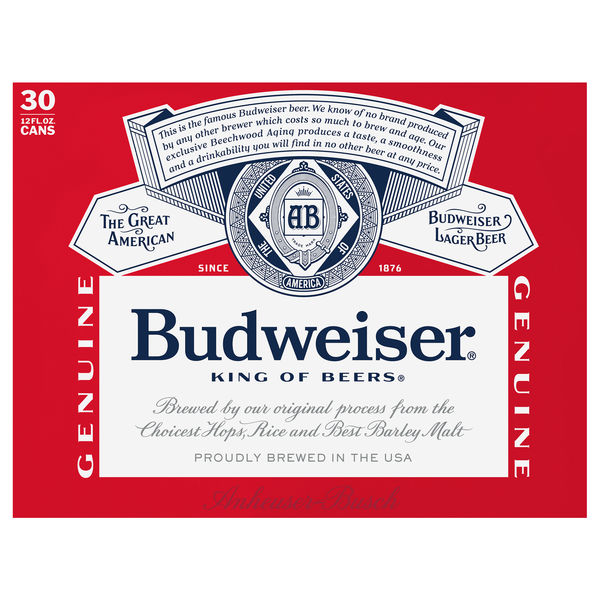 Budweiser Beer - 30 pk