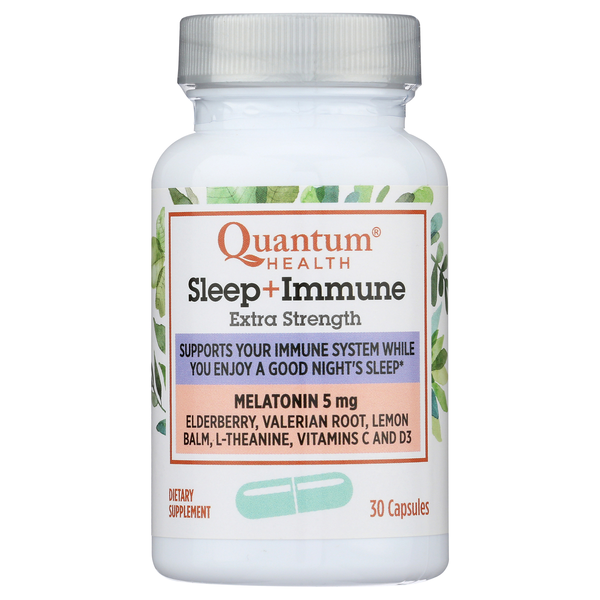 Quantum Health Sleep+Immune Extra Strength 5mg Melatonin Capsules