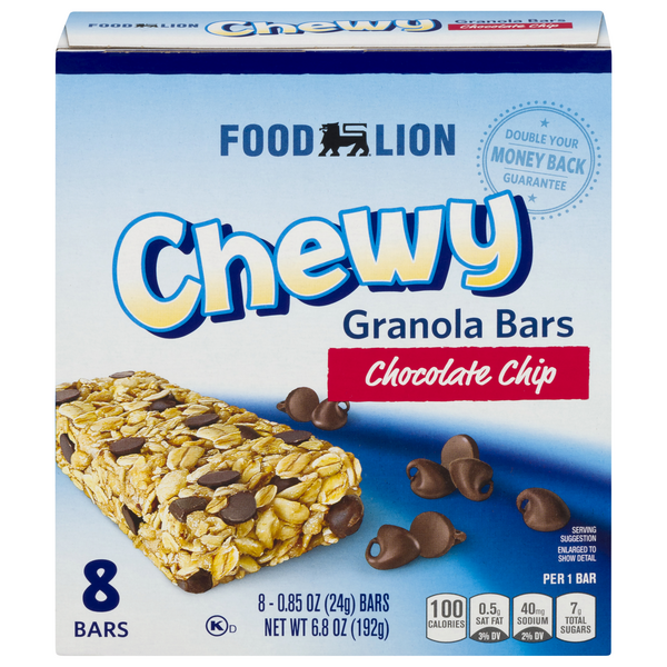 Food Lion Chewy Chocolate Chip Granola Bars - 8 ct