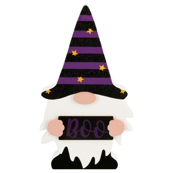 Smart Living Wooden Halloween Gnome Decor Boo