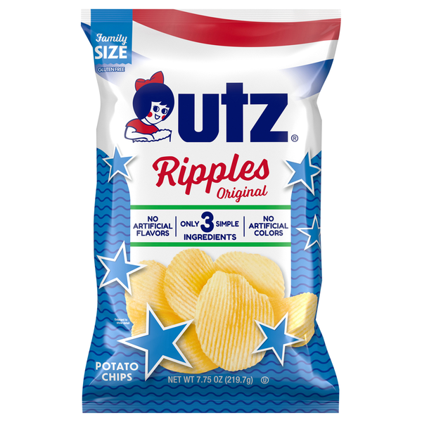 Utz Gluten Free Original Ripples Potato Chips Family Size