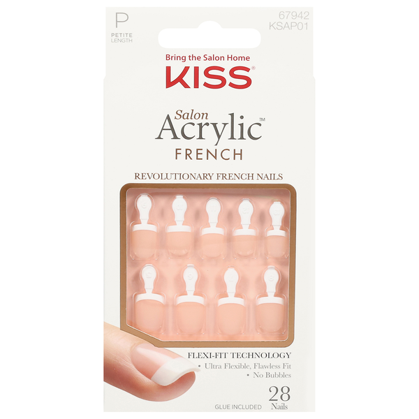 Kiss Salon Acrylic French Nails Medium Length