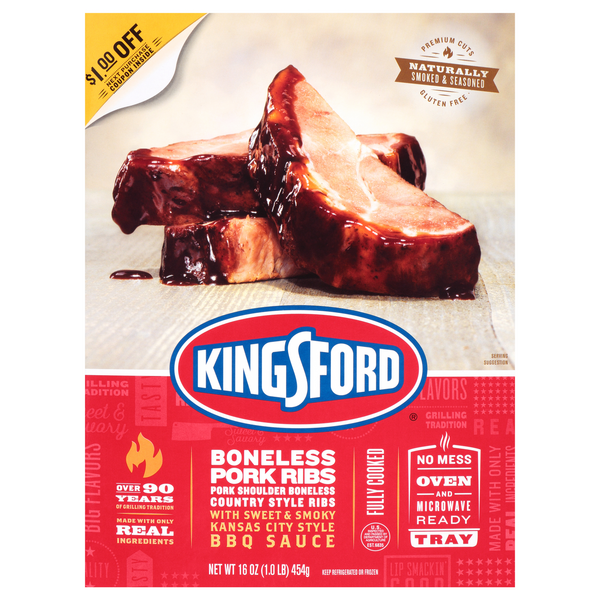 Kingsford Boneless Country Style Pork Ribs w/Kansas City Style BBQ Sauce