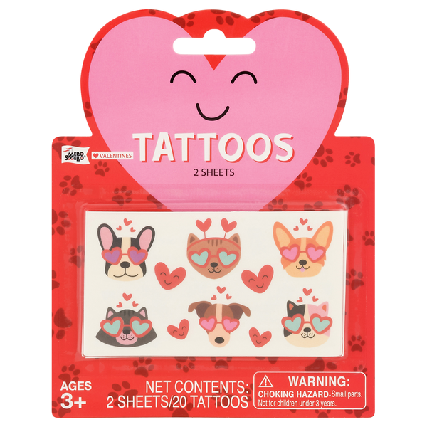 Mello Smello Tattoos Animals Ages 3+ Valentine's Day