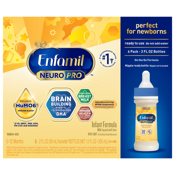 Enfamil NeuroPro Ready To Use Infant Formula Nursette Bottles - 6 pk
