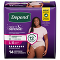 Depend Women's Night Defense Incontinence Underwear Blush L