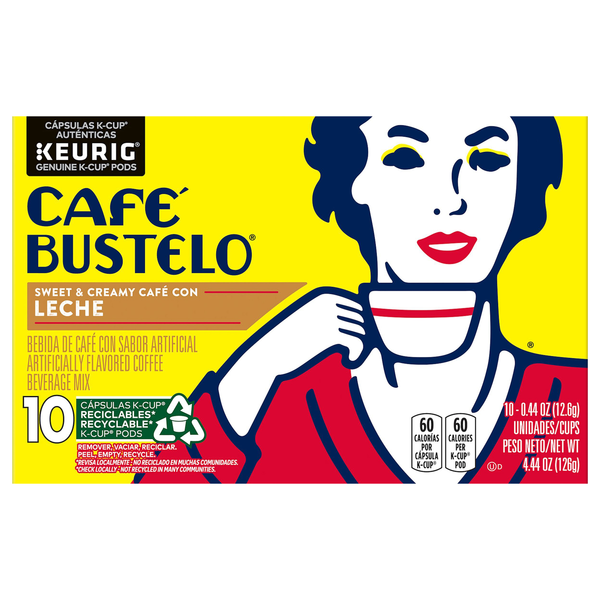 Cafe Bustelo Cafe Con Leche Beverage Mix K-Cup Pods