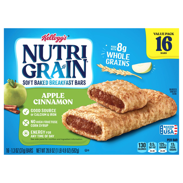 Save on NutriGrain Soft Baked Apple Cinnamon Breakfast Bar 16 ct