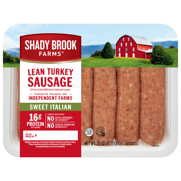 Shady Brook Farms Lean Sweet Italian Turkey Sausage - 6 ct