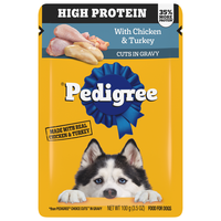 PEDIGREE High Protein Chicken & Turkey Cuts in Gravy Adult Wet Dog Food