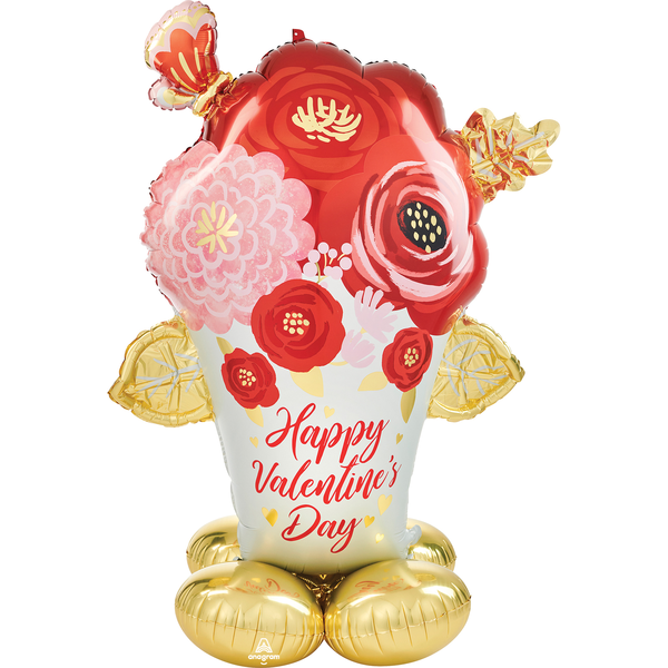 AirLoonz Valentine Flowers Decorative Air-Filled Balloon