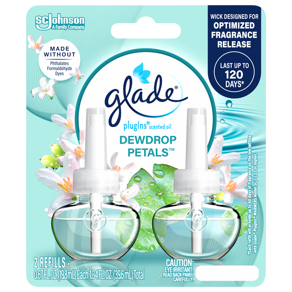 Glade plugIns Dew Drop Petals Scented Oil Air Freshener - 2 ct