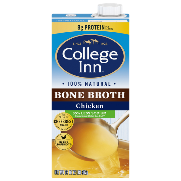 College Inn 100% Natural Gluten Free Less Sodium Chicken Bone Broth
