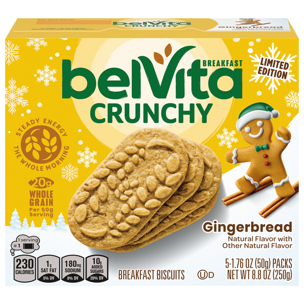 belVita Crunchy Gingerbread Breakfast Bars - 5 ct