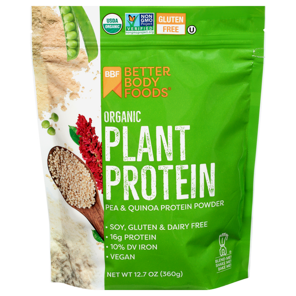 Better Body Foods Organic Pea & Quinoa 16g Plant Protein Powder
