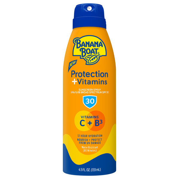 Save on Banana Boat Proctection + Vitamins Suncreen Spray SPF 30 Order