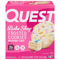 Quest Keto Friendly Birthday Cake 10g Protein Frosted Cookies - 8