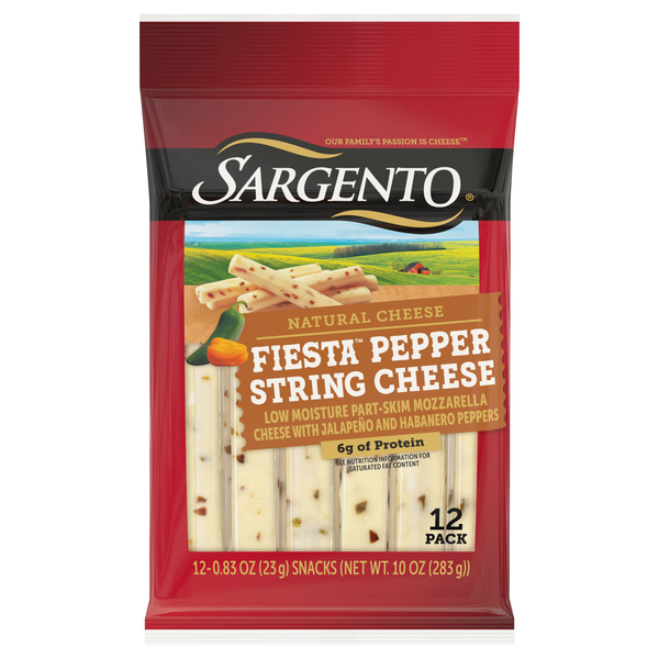 Sargento Natural Fiesta Pepper String Cheese - 12 ct