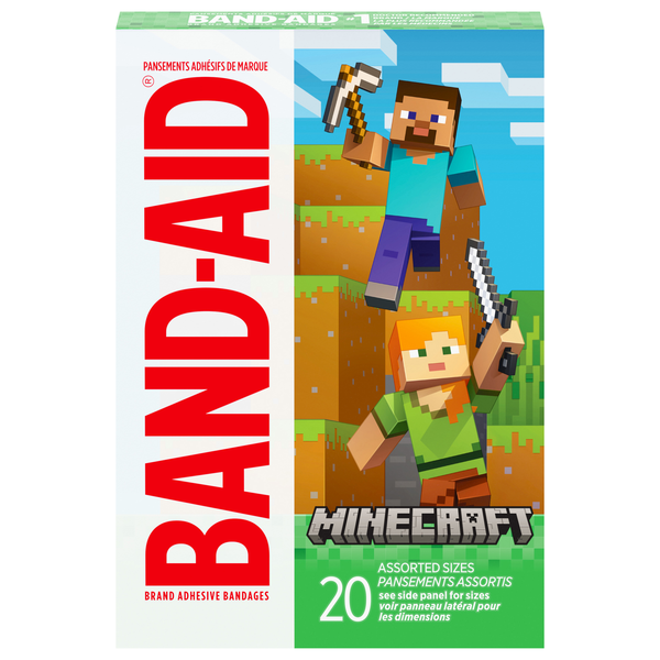 Band-Aid Brand Assorted Size Minecraft Adhesive Bandages