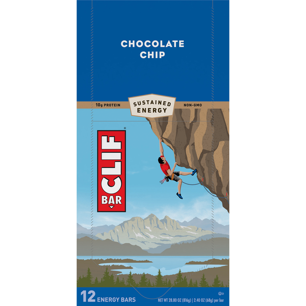 CLIF Organic Chocolate Chip 10g Protein Energy Bars - 12 ct