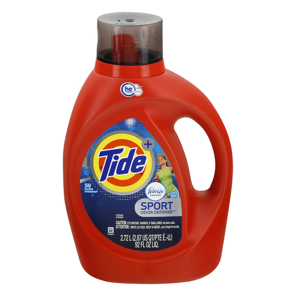 Save on Tide + Sport Liquid Laundry Detergent Febreze Freshness Odor