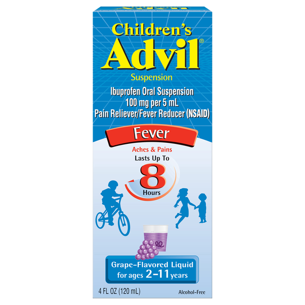 Advil Children's Fever Pain Reliever Grape Ibuprofen Oral Suspension