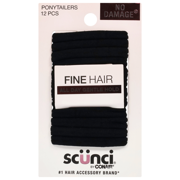 Scunci No Damage Medium Hold Ponytailers Black