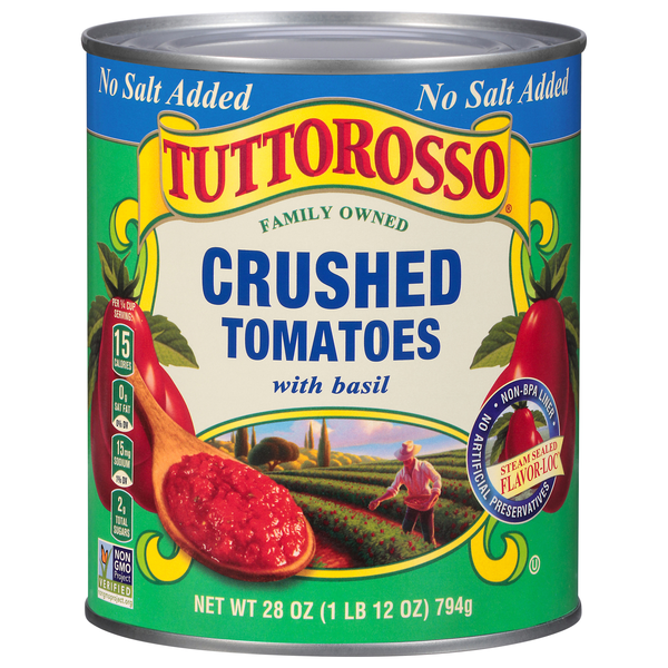 Tuttorosso No Salt Added Crushed Tomatoes with Basil