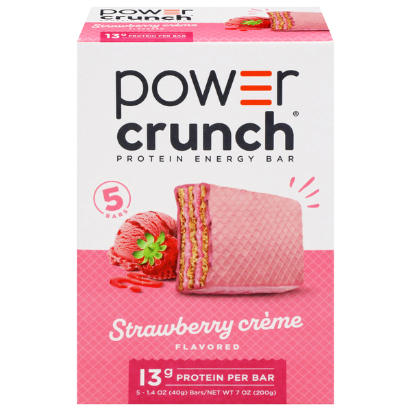 Power Crunch Strawberry Creme Flavored Protein Energy Bars - 5 ct
