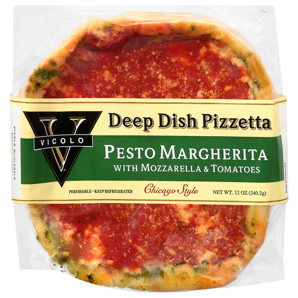 Vicolo Chicago-Style Pesto Margherita Deep Dish Pizzetta Refrigerated