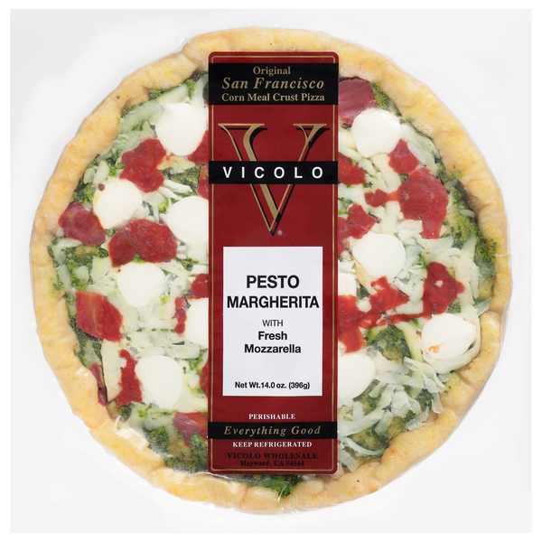 Vicolo Pesto Margherita Pizza with Fresh Mozzarella Refrigerated