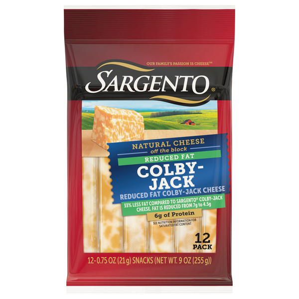 Sargento Natural Reduced Fat Colby Jack Cheese Sticks - 12 ct