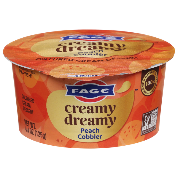 FAGE Creamy Dreamy Peach Cobbler Cream Dessert
