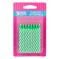 Bakery Crafts Green Candy Stripes Birthday Candles