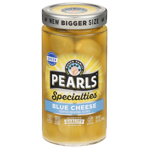 Pearls Specialties Greek Blue Cheese Stuffed Colossal Olives