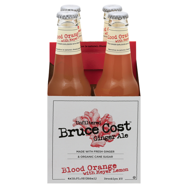 Save on Bruce Cost Ginger Ale Blood Orange with Meyer Lemon Soda 4 pk Order Online Delivery