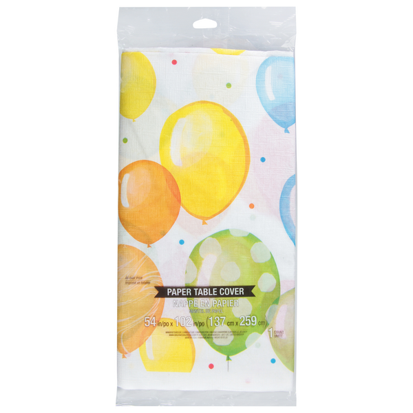 Creative Converting Paper Table Cover Balloon Bash 54 x 102 Inch