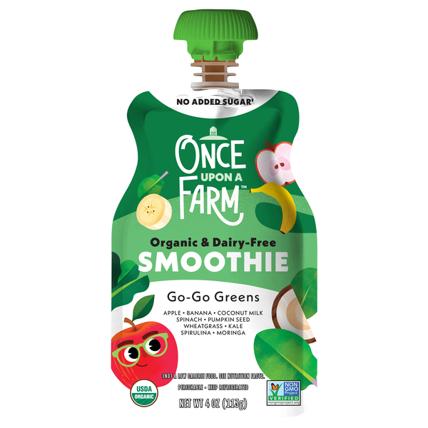 Once Upon A Farm Organic Dairy Free Go-Go Greens Smoothie Pouch