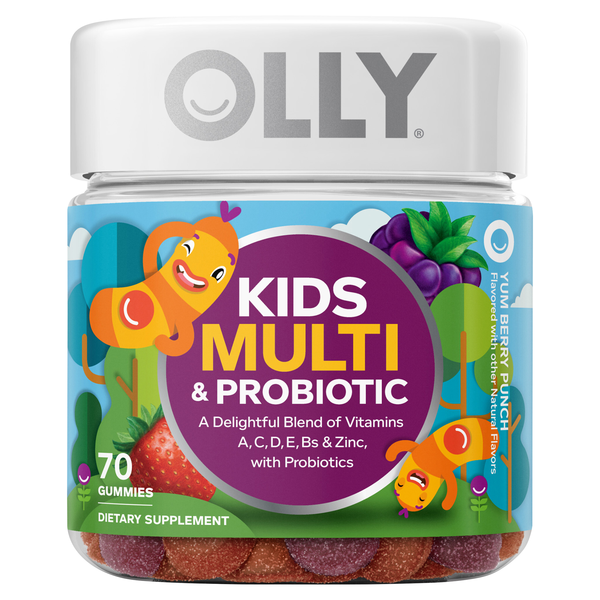 OLLY Kids Multi + Probiotic Yum Berry Punch Dietary Supplement Gummies