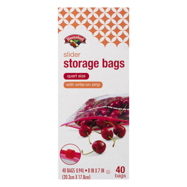Hannaford Slider Storage Bags with Write-On Strip Quart