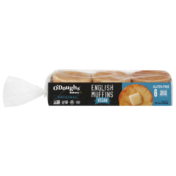 O'Doughs Gluten Free Vegan Original English Muffins - 6 ct