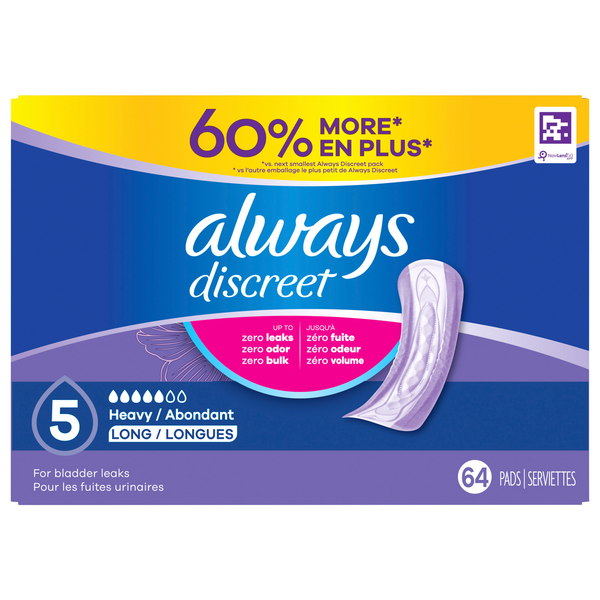 Always Discreet Bladder Leak Pads Heavy Size 5