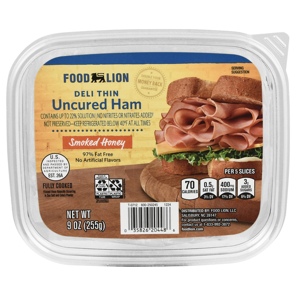 Food Lion Deli Thin Smoked Honey Uncured Ham