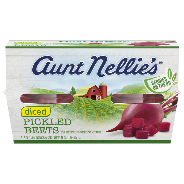 Aunt Nellie's Diced Pickled Beets Cups - 4 ct
