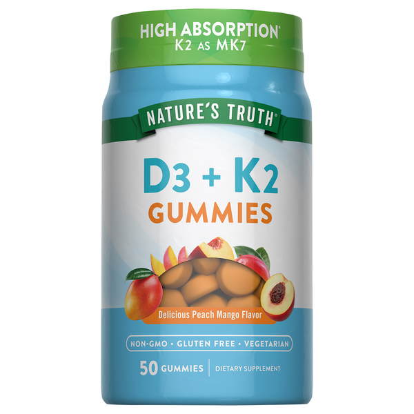 Nature's Truth K2 + D3 Calcium Peach Mango Gummies