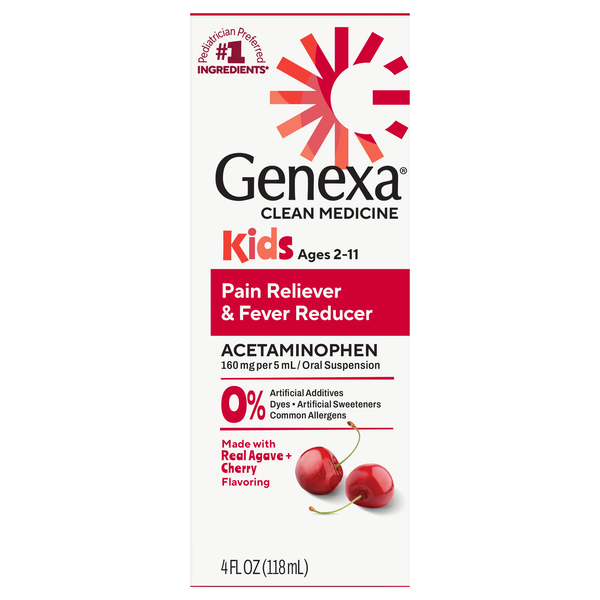 Genexa Kids' Pain & Fever Organic Cherry Acetaminophen Oral Suspension