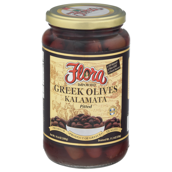 Flora Imported Greek Pitted Kalamata Olives