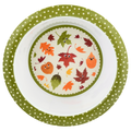 Smart Living Autumn Single Serve Bowl Green Leaves